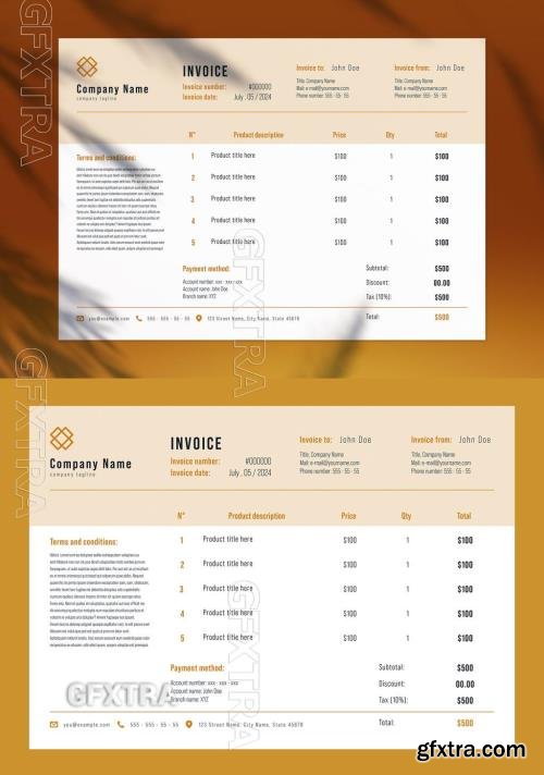 Modern Invoice Layout with Pink Accents 758299414