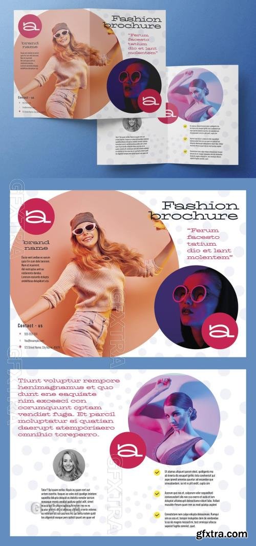 Bi-Fold Business Brochure Layout 758298953