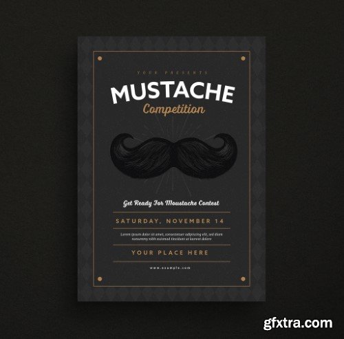 Black Mustache Competition Flyer Layout