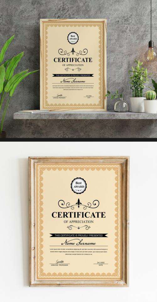 Portrait Certificates with Signature Layout