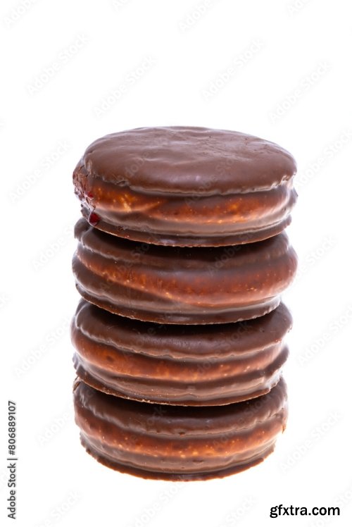 Cookies With Souffle In Chocolate Isolated 6xJPEG