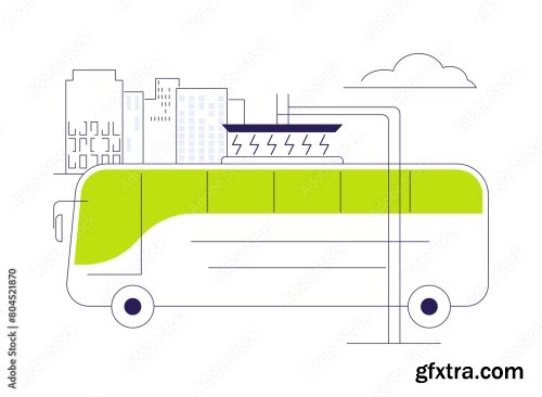 Trolleybus Abstract Concept Vector Illustration 6xAI