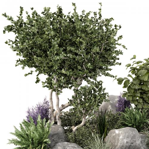 Outdoor Garden set bush and Tree - Garden Set 636