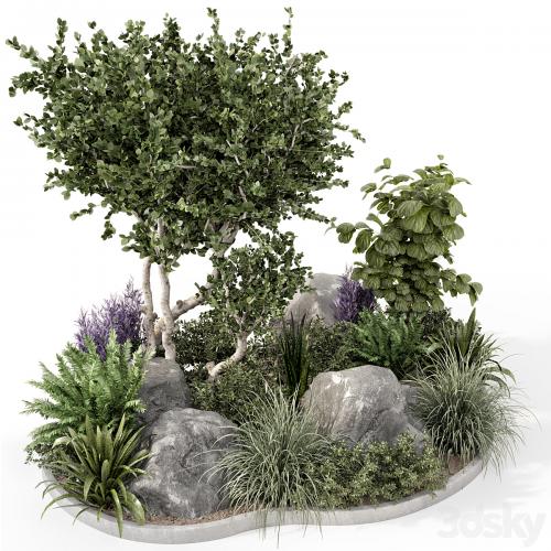 Outdoor Garden set bush and Tree - Garden Set 636