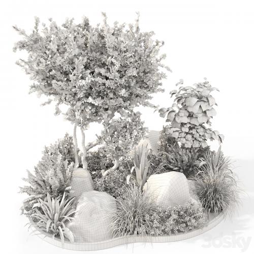 Outdoor Garden set bush and Tree - Garden Set 636