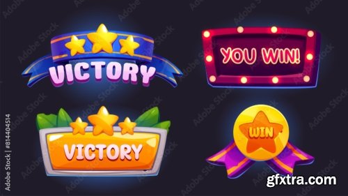 Badge For Level Or Tournament Victory Game Ui Design 1xAI
