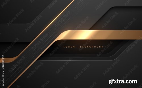 Abstract Black And Gold Geometric Shapes Background 6xAI