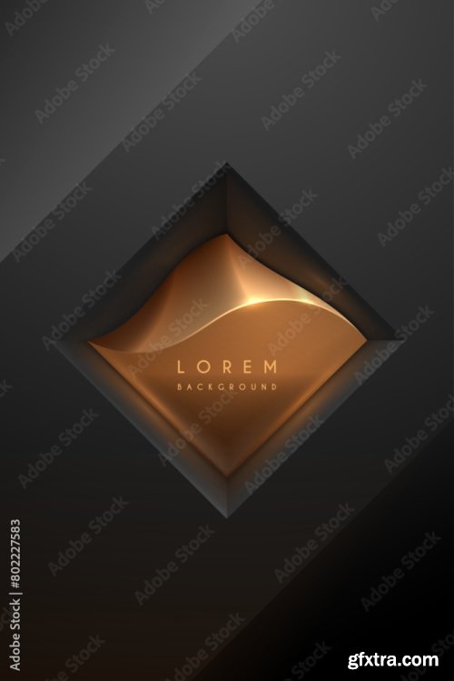 Abstract Black And Gold Geometric Shapes Background 6xAI