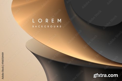 Abstract Black And Gold Geometric Shapes Background 6xAI