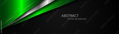 Abstract Green And Silver Polygons On Dark Steel Mesh Background 6xAI