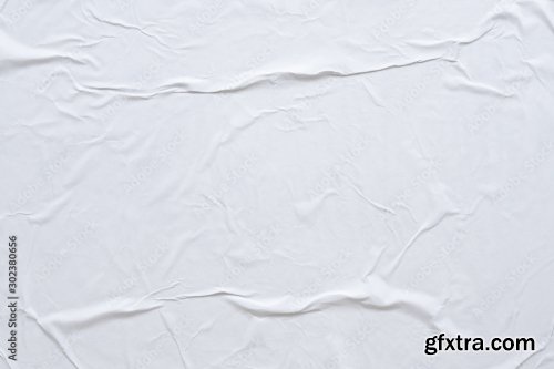 Blank White Crumpled And Creased Paper Poster Texture Background 6xJPEG