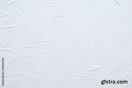 Blank White Crumpled And Creased Paper Poster Texture Background 6xJPEG