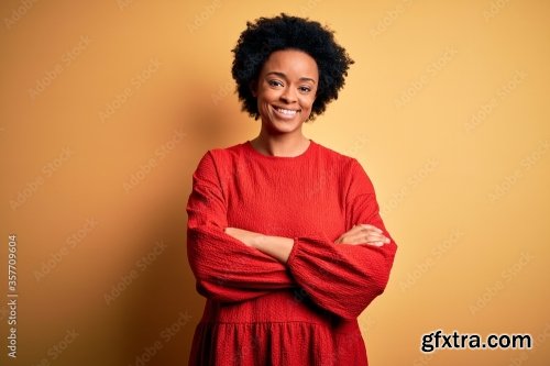 Young Beautiful African American Afro Woman 6xJPEG