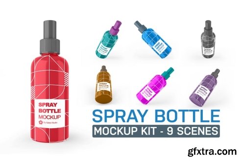 Hair Spray Bottle Mockup Collections 14xPSD