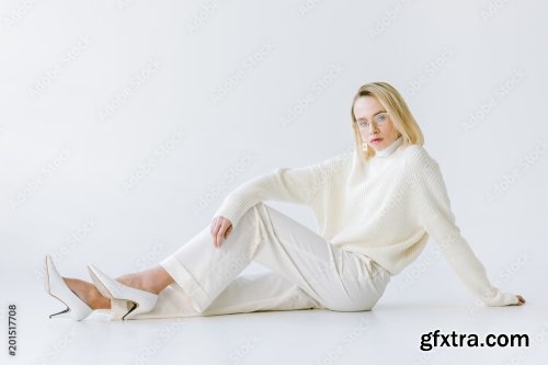 Beautiful Stylish Blonde Woman 6xJPEG