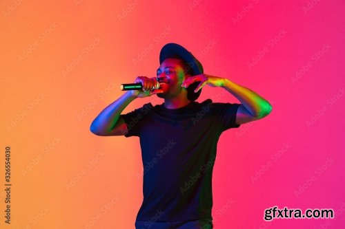 Young African-American Musician Singing 6xJPEG