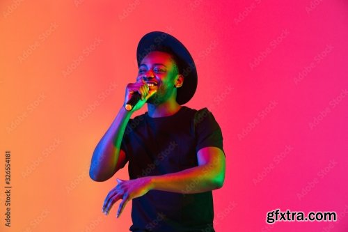 Young African-American Musician Singing 6xJPEG