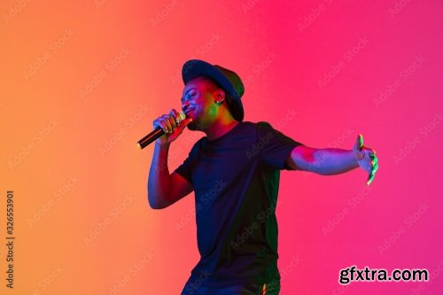 Young African-American Musician Singing 6xJPEG