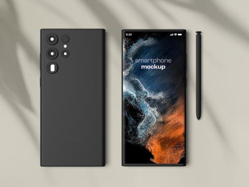 Smart Phone Mockup with Editable Background and pen