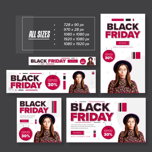 Sale Web Banner Layout with Black Friday Web Sale Banners