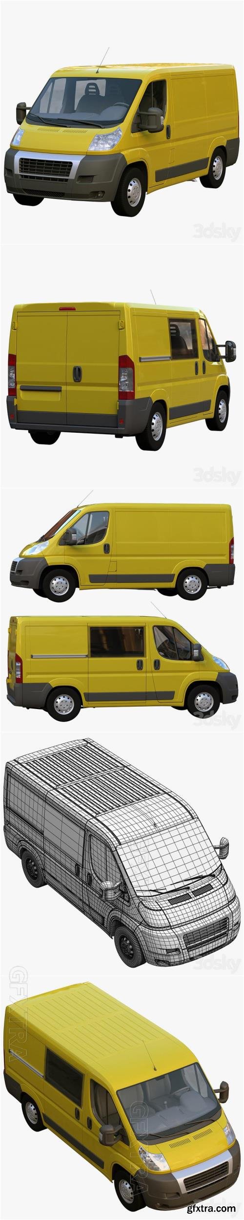 L1H1 truck, box van - 3D Model