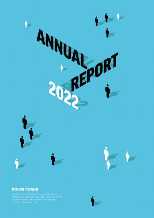 Blue modern annual report front cover page template