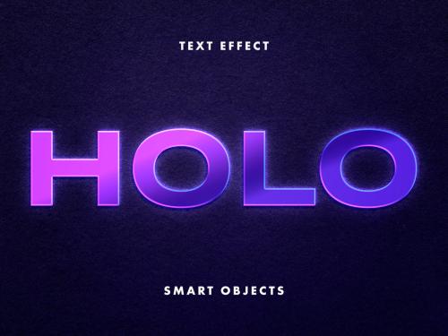 Holographic Gradient Text Effect Mockup
