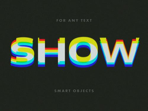 Offset Glitch Text Effect Mockup