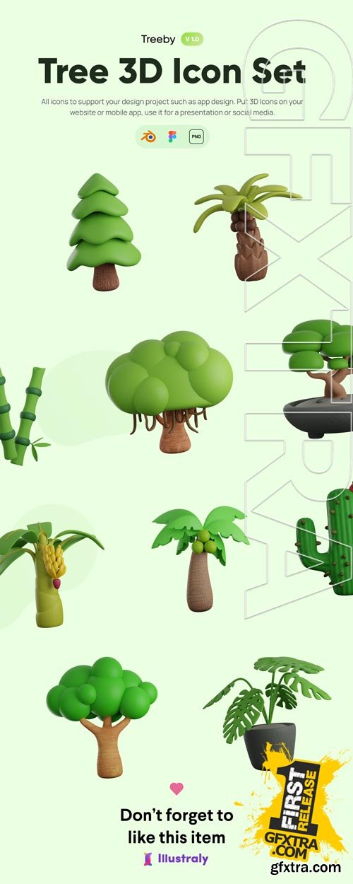 Treeby - Tree & Plant 3D Icon Set Model