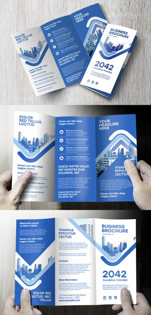 Blue and White Line Brochure Layout