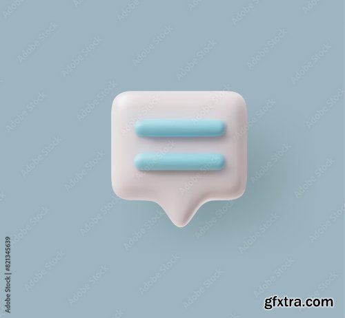 3D Speech Bubble Vector Illustration Icon 6xAI