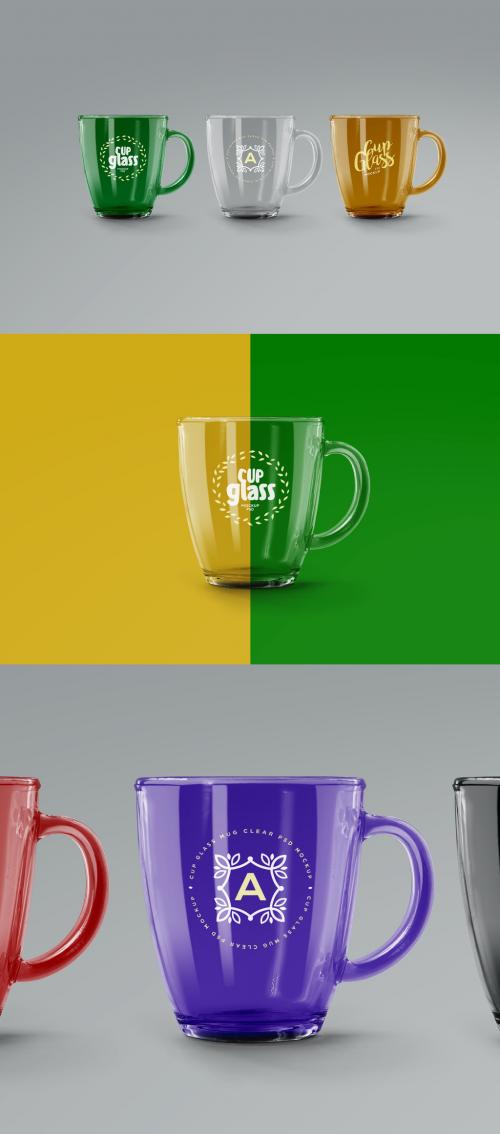 Cup Glass Mockup Mug Clear Set 1