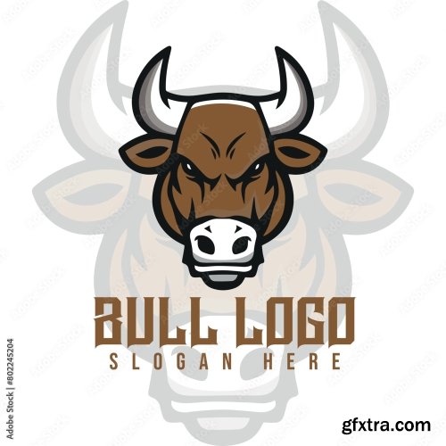 Elegant Bull Concept For Business Logo Design 6xAI