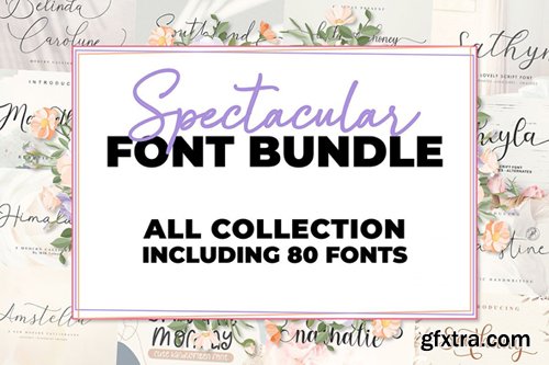 Spectacular Font Bundle - 80 Premium Fonts