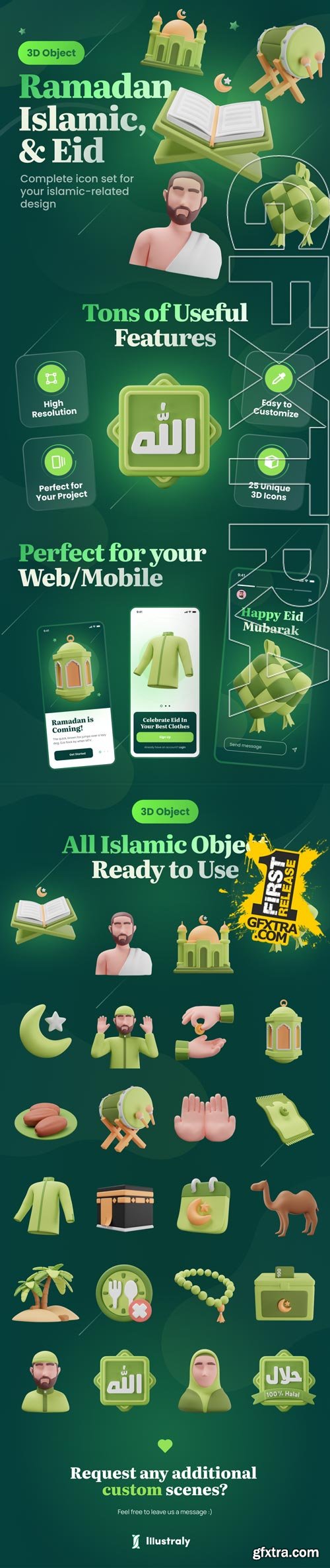 Islamy - Ramadan, Islamic, and Eid 3D Icon Set Model