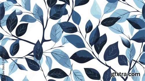 Pattern Of Branch And Leaf Icon Style Vector Design 6xAI