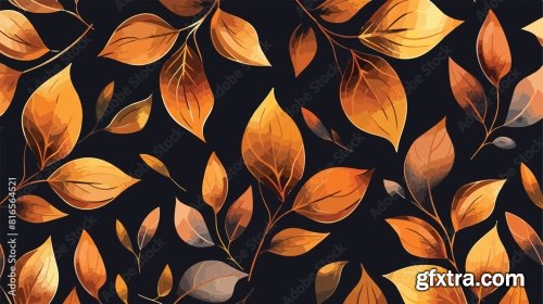 Pattern Of Branch And Leaf Icon Style Vector Design 6xAI