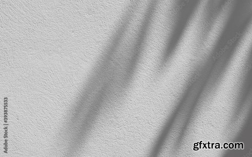 Shadow Of Palm Leaves On White Wall Background 6xJPEG