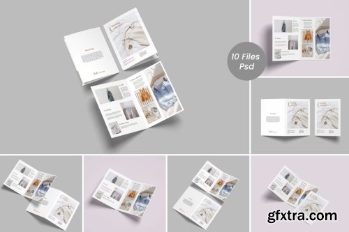 A4 Bifold Mockup Collection 14xPSD