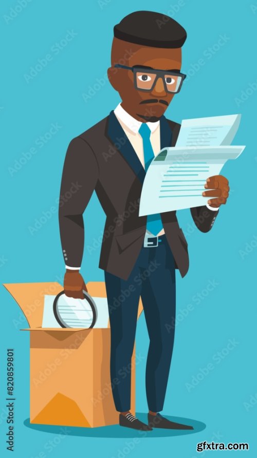 African American Secret Agent Searching Confidential Documents 6xAI