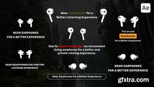 Videohive Use Earphones Advisory Animations 52375695