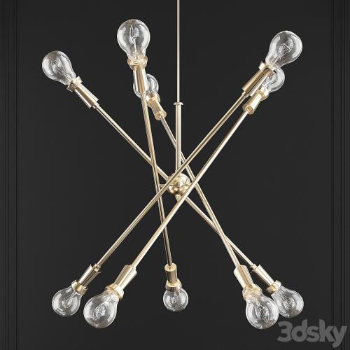 Kichler Armstrong 10-Light Large Chandelier in Natural Brass