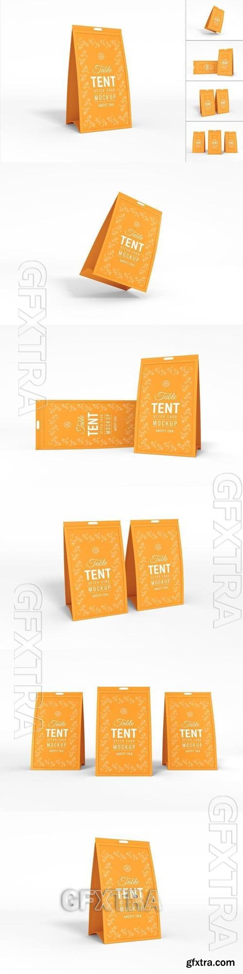 Paper Table Tent Offer Card Branding Mockup Set 2V4FTVQ