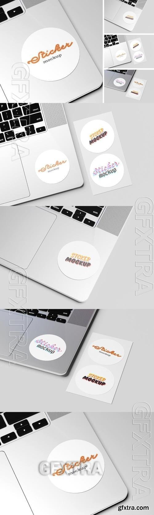 Sticker on Laptop Mockup FMZQSU5