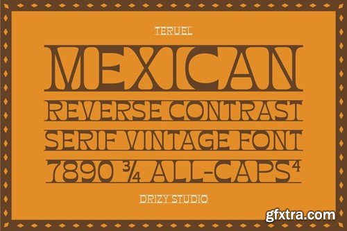 Teruel - Reverse Contrast Vintage Font KY6ULJT