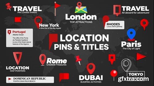 Videohive Location Pins and Text 52412541 Videohive Location Pins and Text 52412541