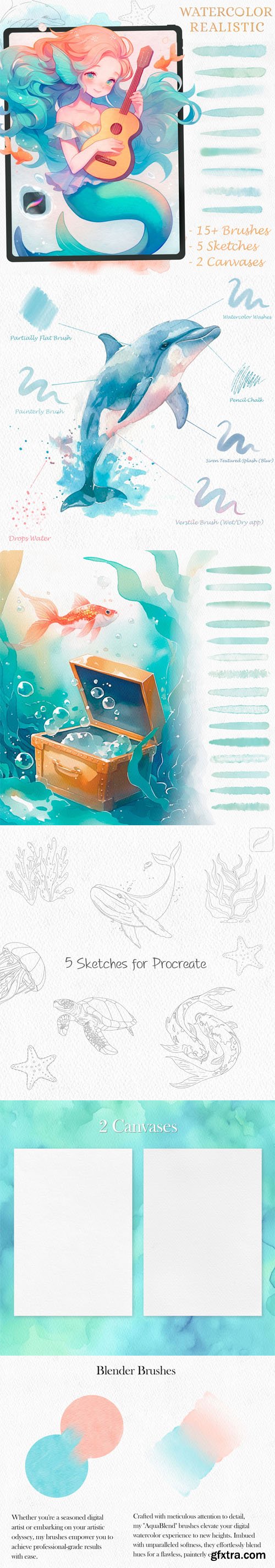 Watercolor Painting Brushes for Procreate