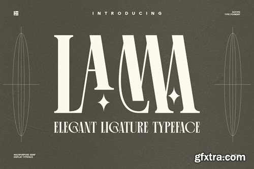 Lama | Condensed Stylish Ligature Typeface QRSNA8K
