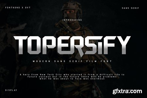 Topersify - Modern Sans Serif Film Font SS64XSK