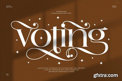 Voting Calligraphy Serif Font Typeface 22TN7SS